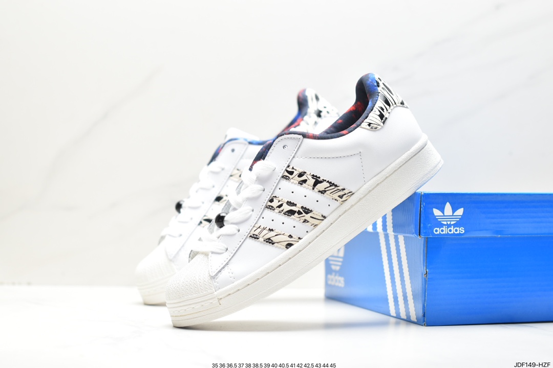 Adidas Originals Superstar ”Sail/Green/Lace” Shell Toe Series Low-top Sneakers HR0463