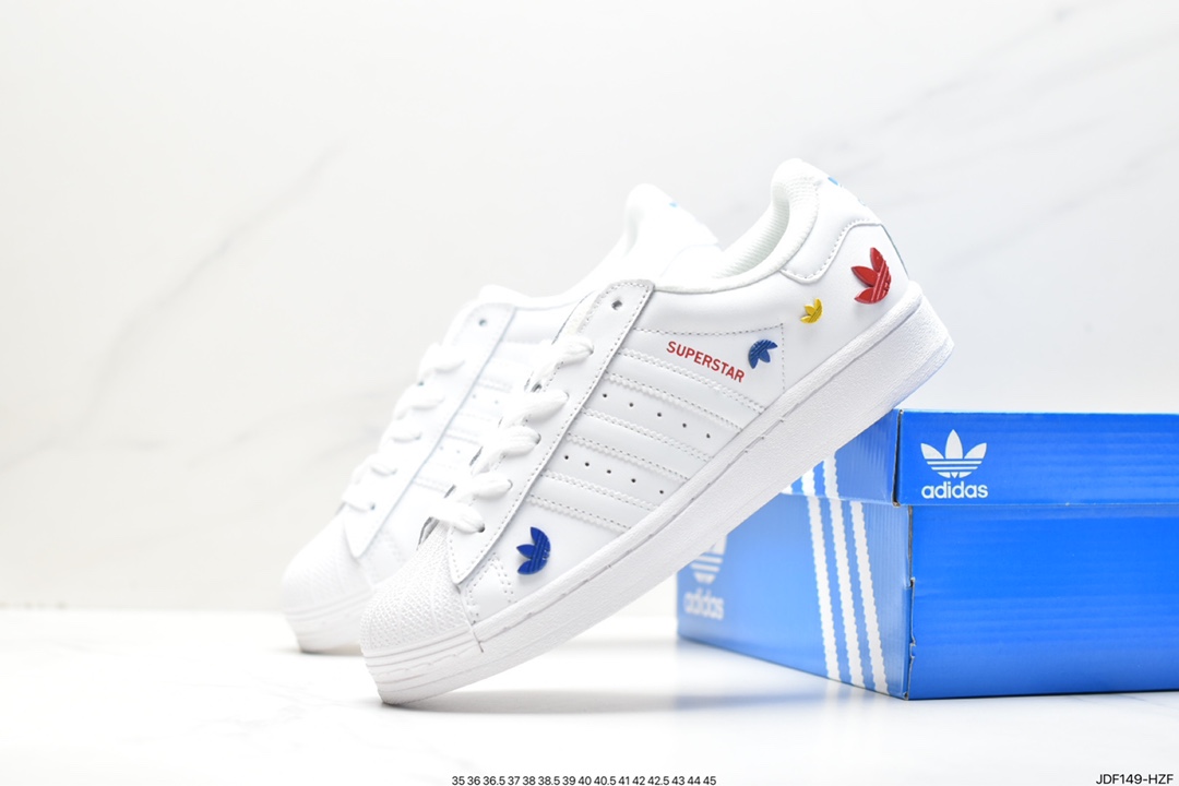 Adidas Originals Superstar ”Sail/Green/Lace” Shell Toe Series Low-top Sneakers HR0463