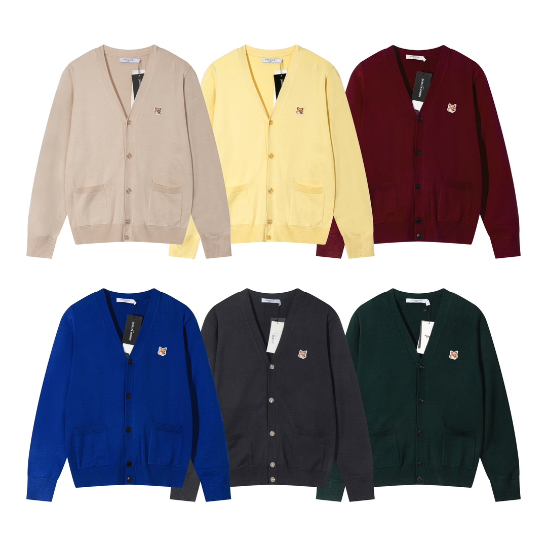 Maison Kitsuné 2023 Classic Fox Head Embroidered Sweater in Various Colors and Sizes - 图片 1