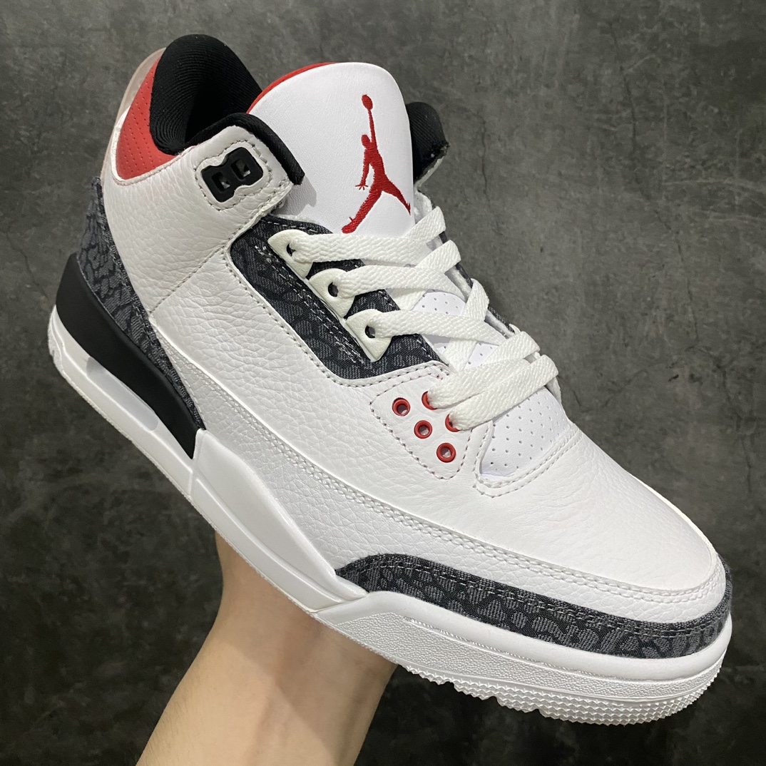 Foreign trade pure original Air Jordan 3 Retro SE Denim ”Fire Red” flame red color CZ6431-100