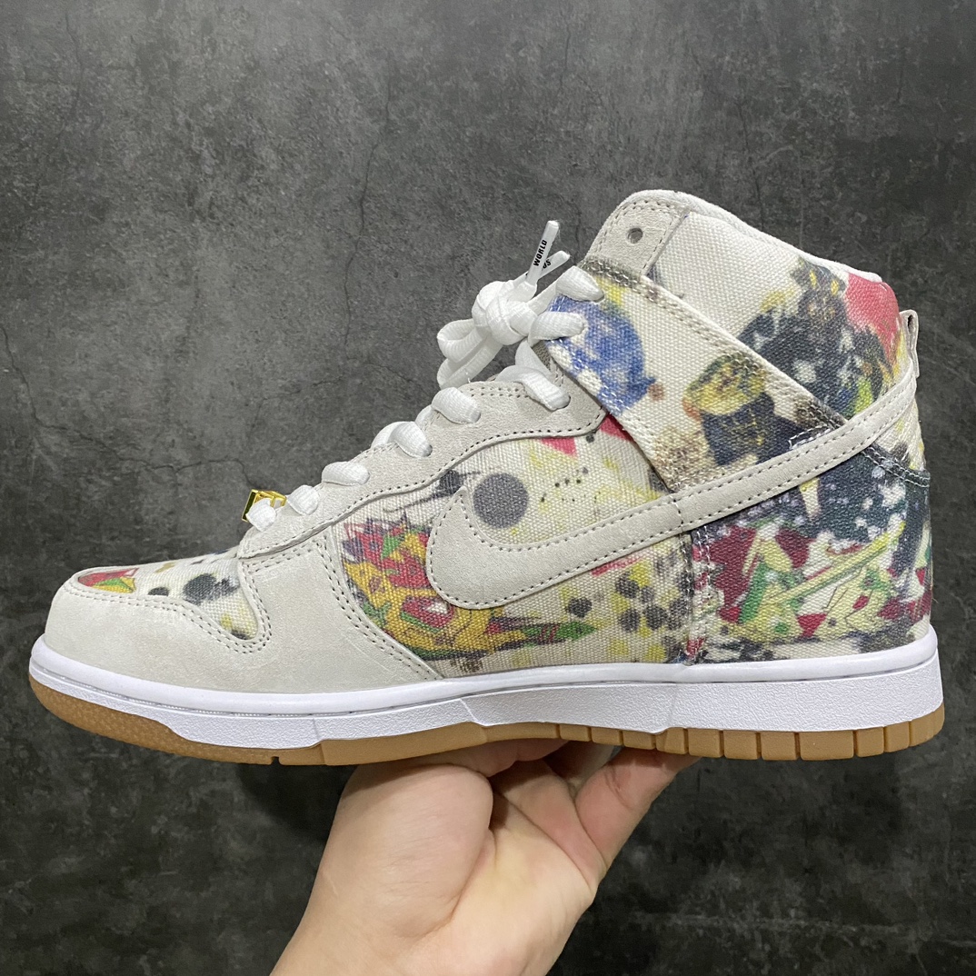 Top version Supreme x NK Dunk SB High ”Rammellzee” joint high-top casual sneakers FD8779-100