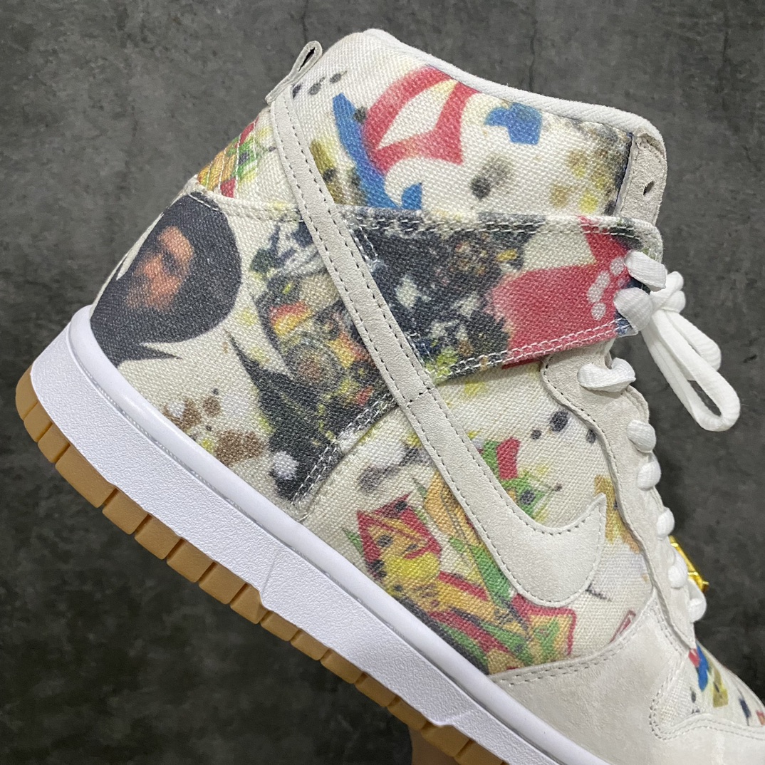 Top version Supreme x NK Dunk SB High ”Rammellzee” joint high-top casual sneakers FD8779-100