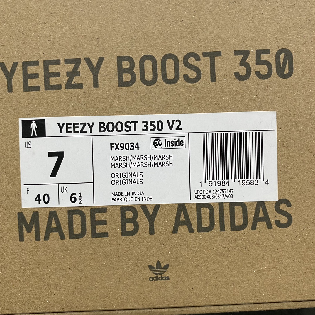 纯原版Yeezy350V2沼泽侧透满