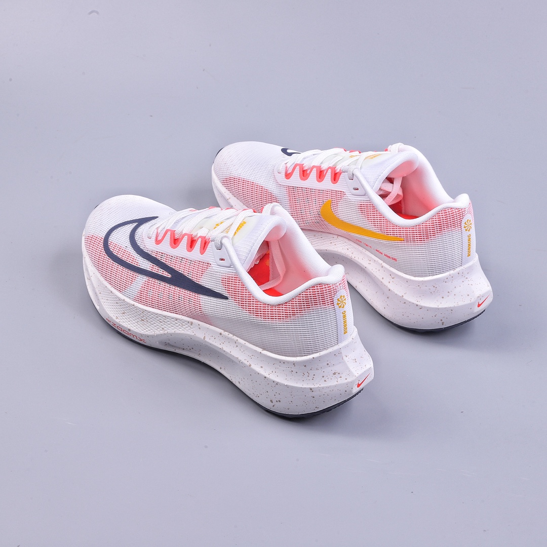 NK Zoom Fly 5 sports leisure cushioning carbon plate running shoes white red black DM8968-100