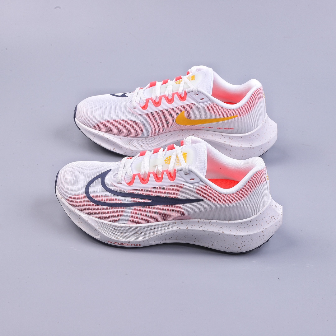 NK Zoom Fly 5 sports leisure cushioning carbon plate running shoes white red black DM8968-100