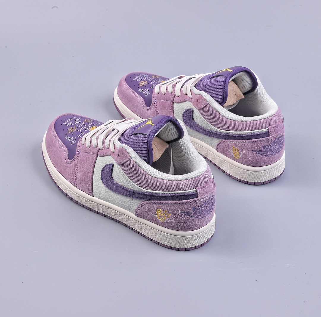 Foreign trade version of Air Jordan 1 Low ”Unity” AJ1 low-top Joe 1 purple sunflower DR8057-500