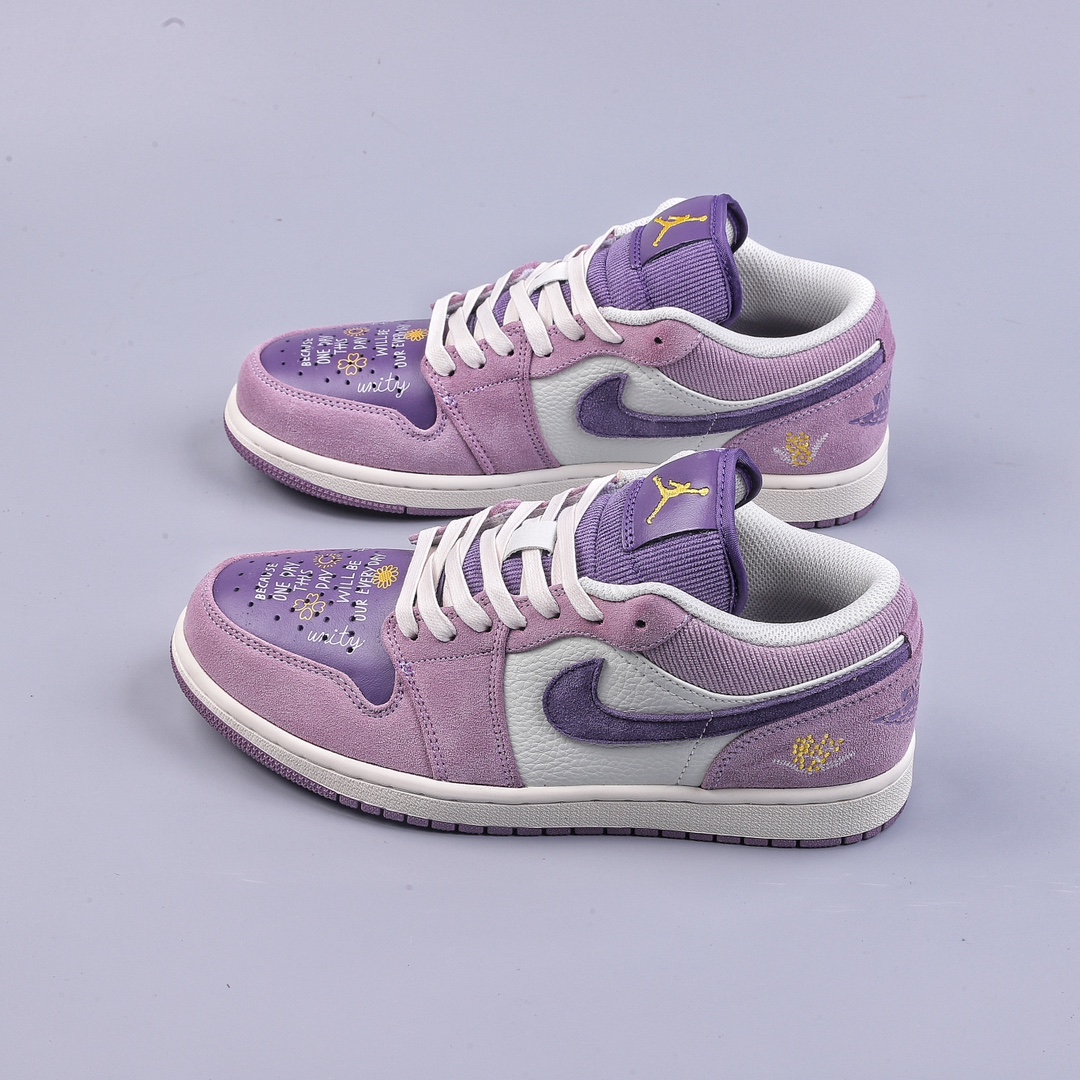 Foreign trade version of Air Jordan 1 Low ”Unity” AJ1 low-top Joe 1 purple sunflower DR8057-500