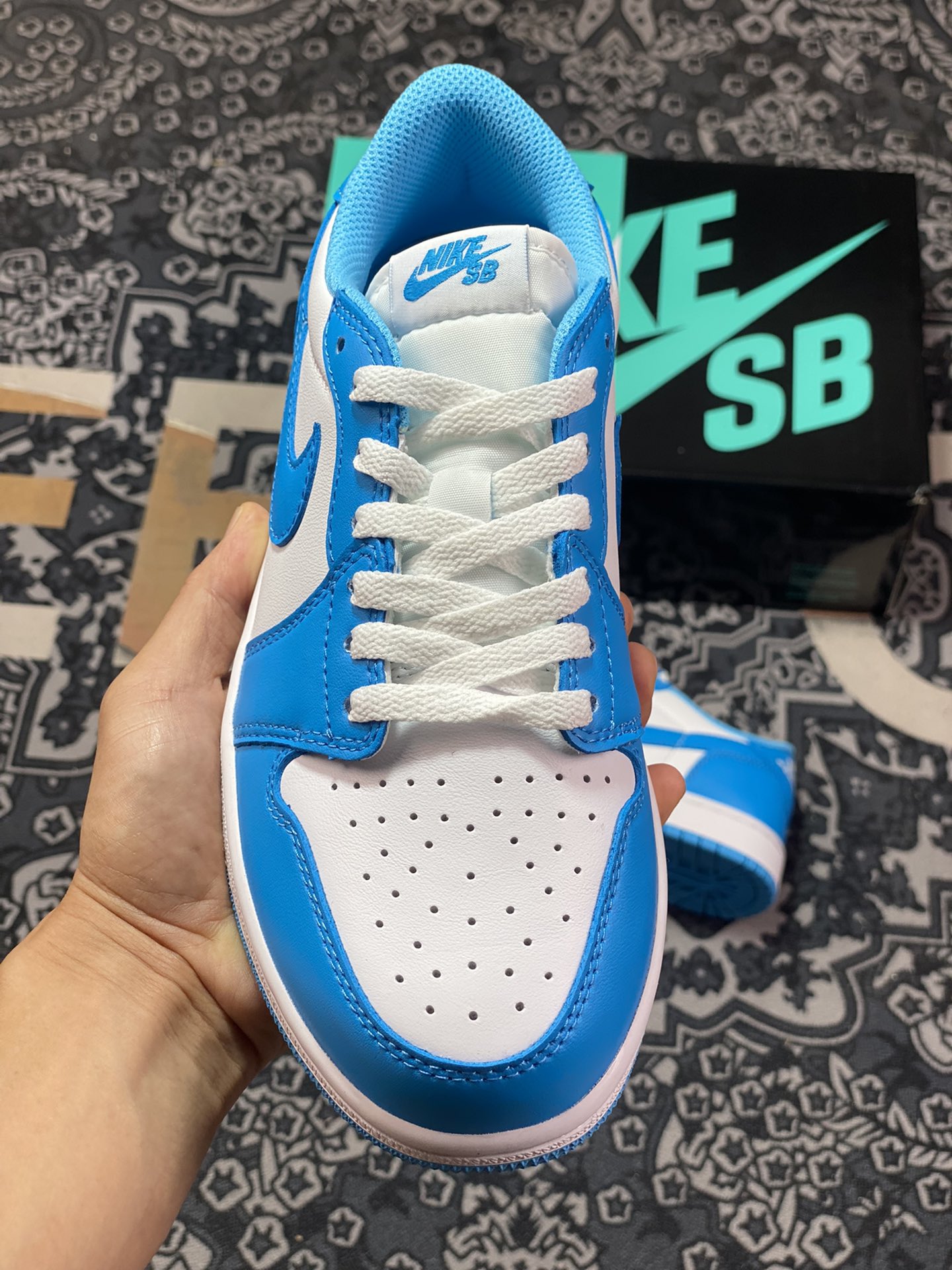 NK SB x Air Jordan 1 Low North Carolina Blue CJ7891-401