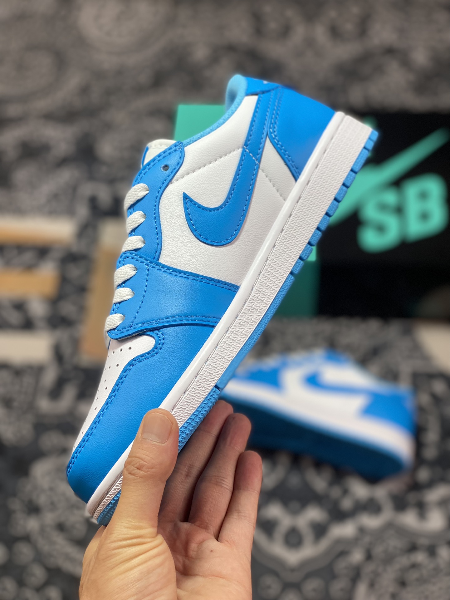 NK SB x Air Jordan 1 Low North Carolina Blue CJ7891-401