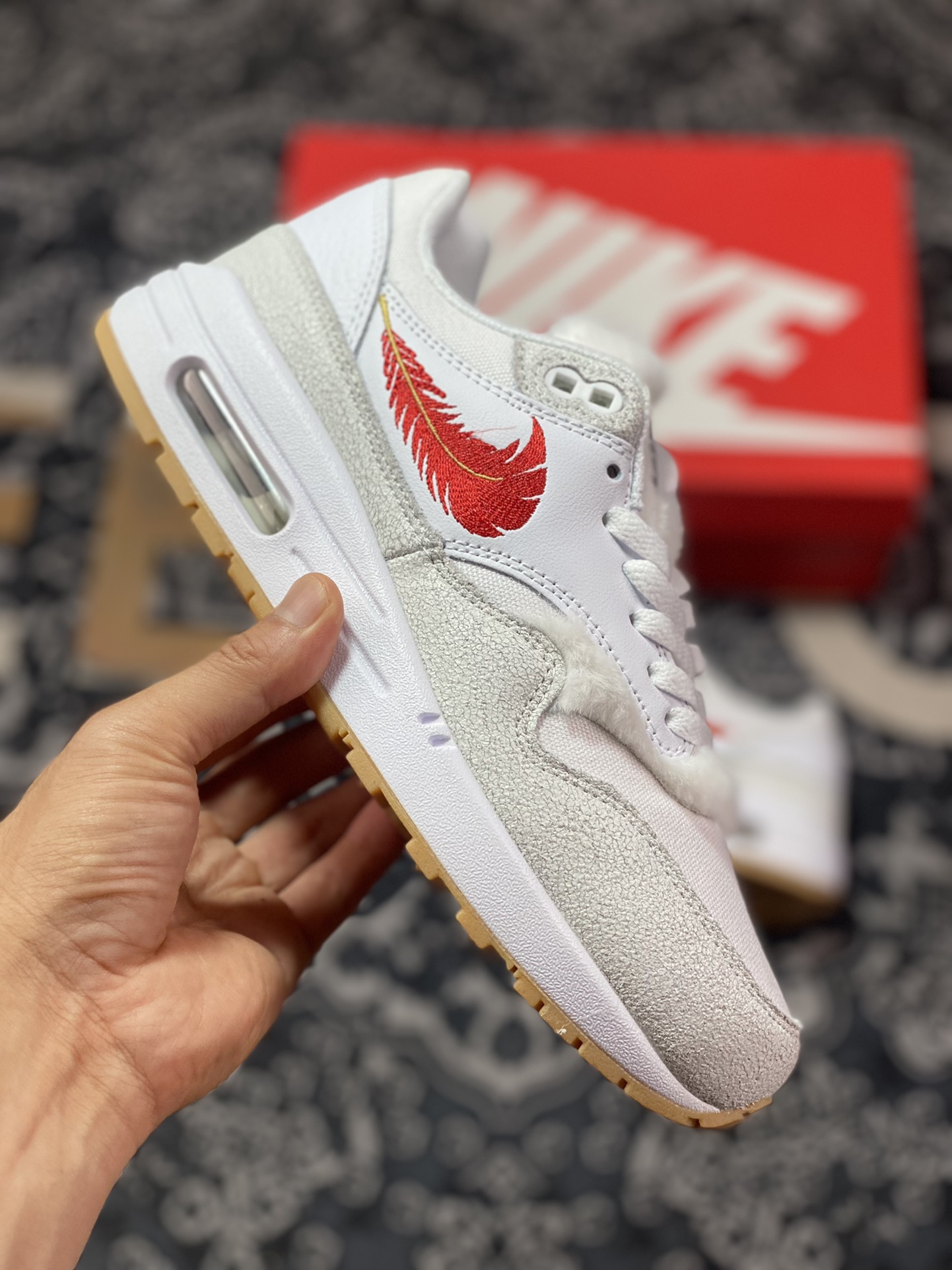 NK Air Max 1 White Red FJ4451-100