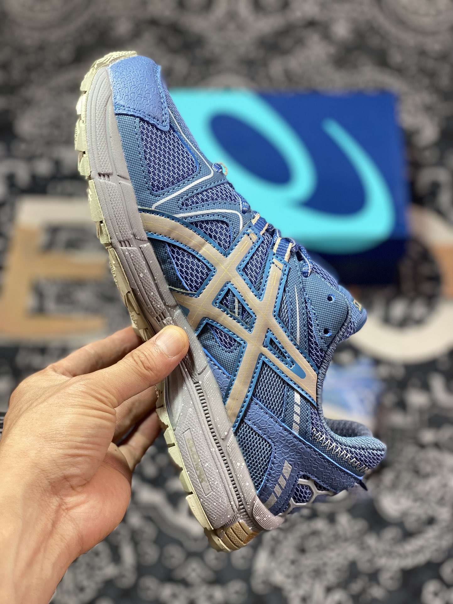 Asics Gel-Kahana 8 series gray blue brown classic outdoor running shoes 1011B109-400