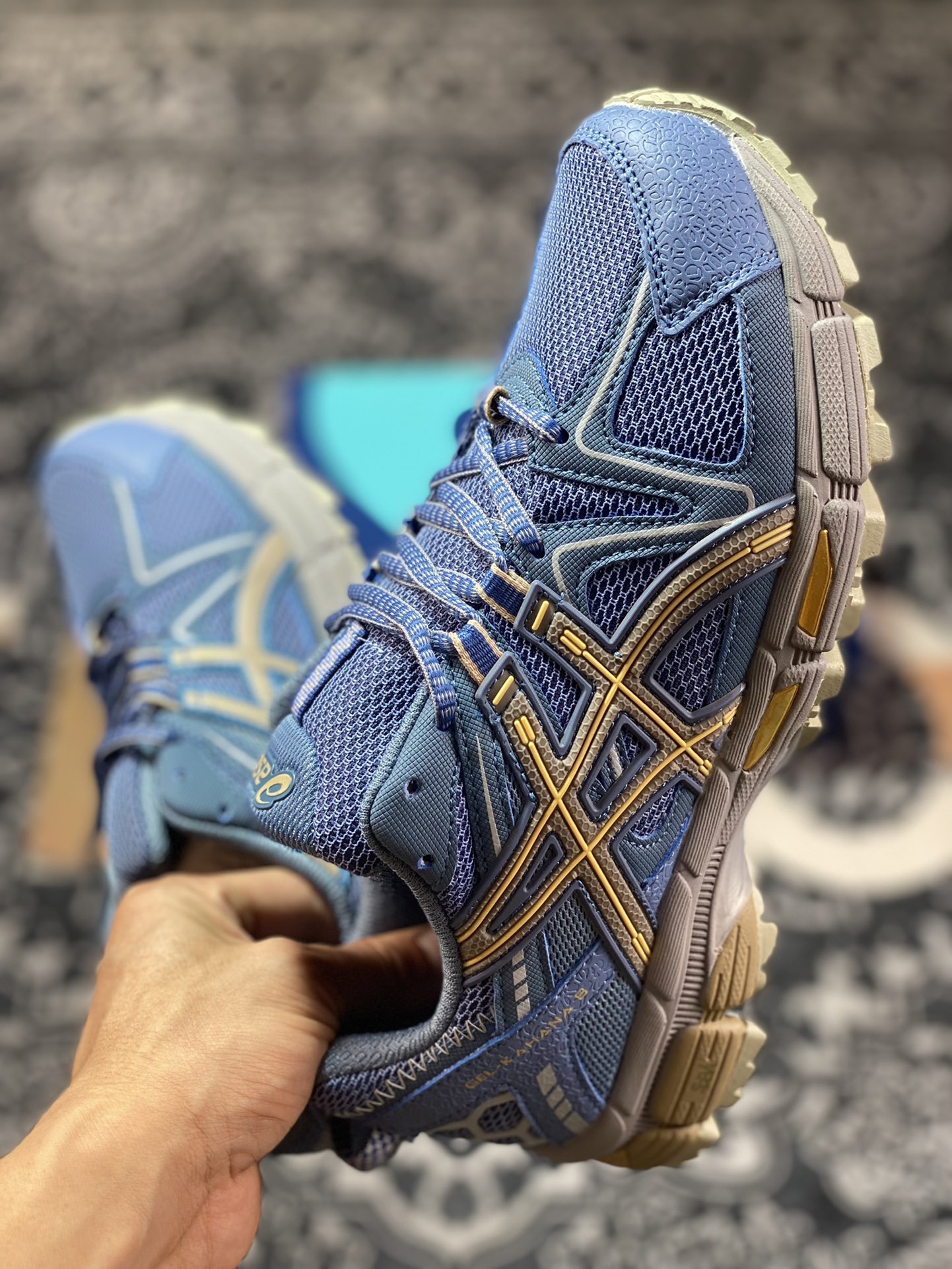 Asics Gel-Kahana 8 series gray blue brown classic outdoor running shoes 1011B109-400