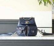 Chanel Bags Backpack Blue Navy Gold Hardware Calfskin Cowhide Vintage