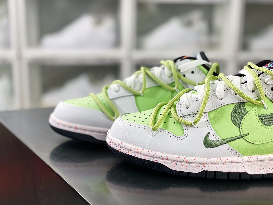 SB Dunk Low ”Multi-Color/Swoosh” dunk series low-top sneakers ”white fluorescent green and yellow rope triple hook” FD4623-148