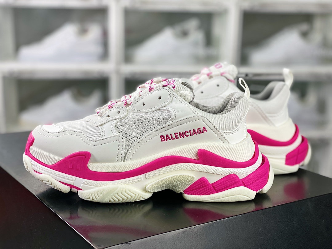 Balenciaga Triple S Clear Sole Sneaker”Pink/Black LOGO” fashion sneakers ”Barbie pink black LOGO” 524039 W1FC3 9023