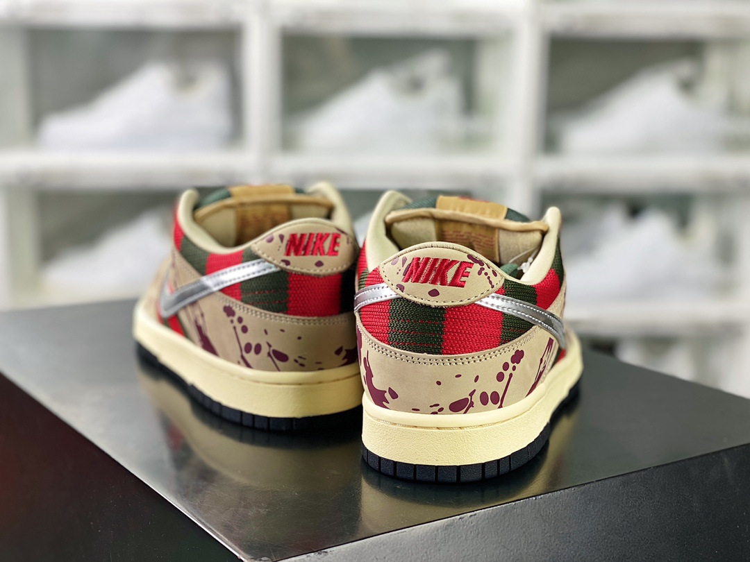 SB Dunk Low Premium ”Dark Chocolate Linen” Dunk series low-top casual sports skateboard shoes ”Freddy Krueger” Nightmare on Elm Street 313170-202