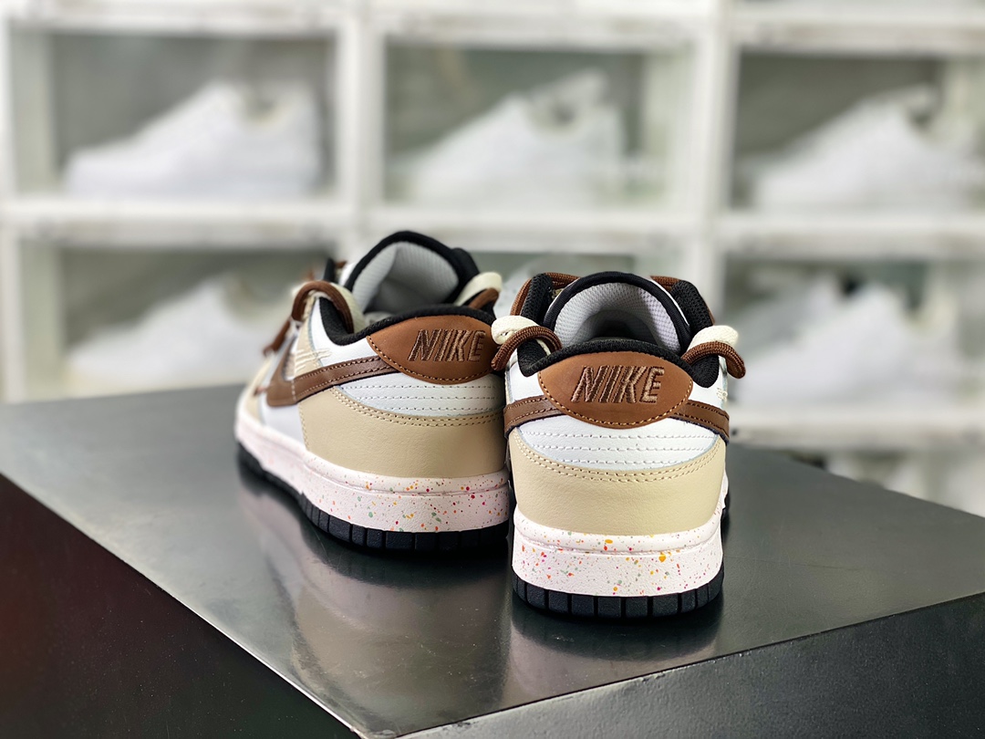 SB Dunk Low ”Multi-Color/Swoosh” Dunk Series Low-top Sneakers ”Brown, White and Brown Tie Rope Three Hooks” FD4623-149