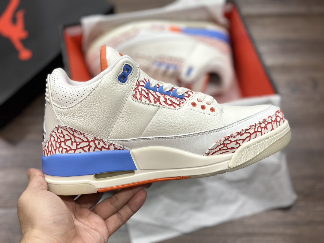 Air Jordan 3 AJ3 Jordan 3 white red and blue basketball shoes CK9246-991