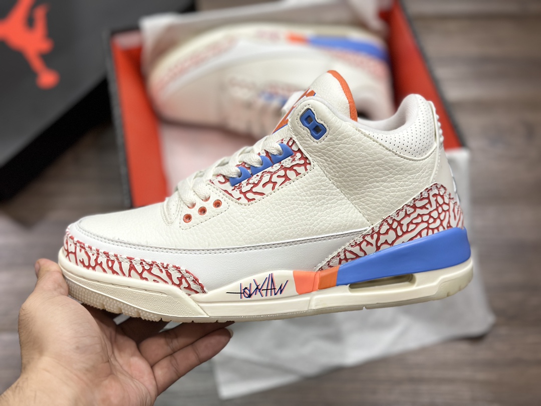 240 Air Jordan 3 AJ3 乔丹3代 白红蓝 篮球鞋 CK9246-991