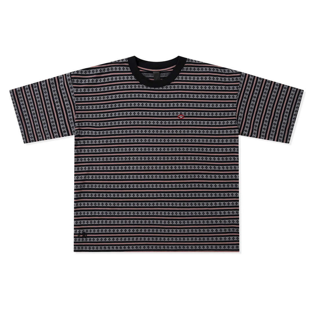 크롬하츠 여성 자수 스트라이프 코튼 반팔 티셔츠 레플리카 10173 Chrome Hearts Women T Shirt