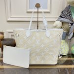 Louis Vuitton LV Neverfull Handbags Tote Bags Black White Weave Cotton Summer Collection M22838