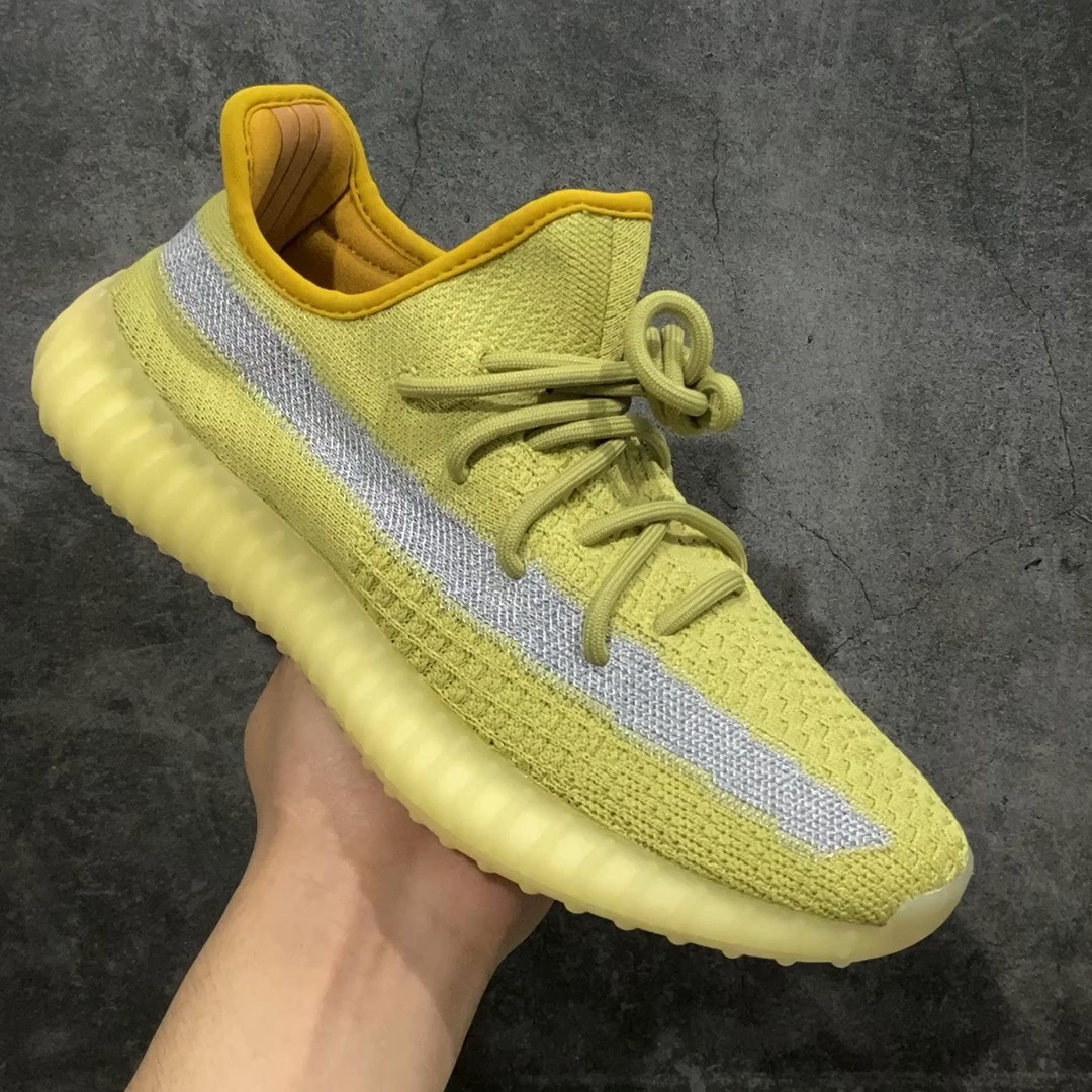 纯原版Yeezy350V2沼泽侧透满