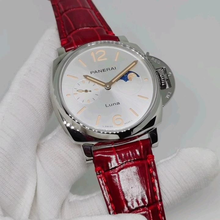 Achetez la meilleure réplique de qualité authentique élevée
 Panerai Montre Rouge Blanc Polissage Femmes Mechanical Movement PAM01180