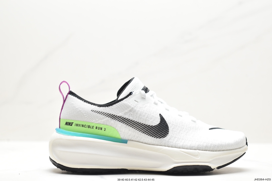 190 耐克NIKE ZOOMX INVINCIBLE RUN FK3 短跑马拉松系带慢跑鞋 DR2660-100