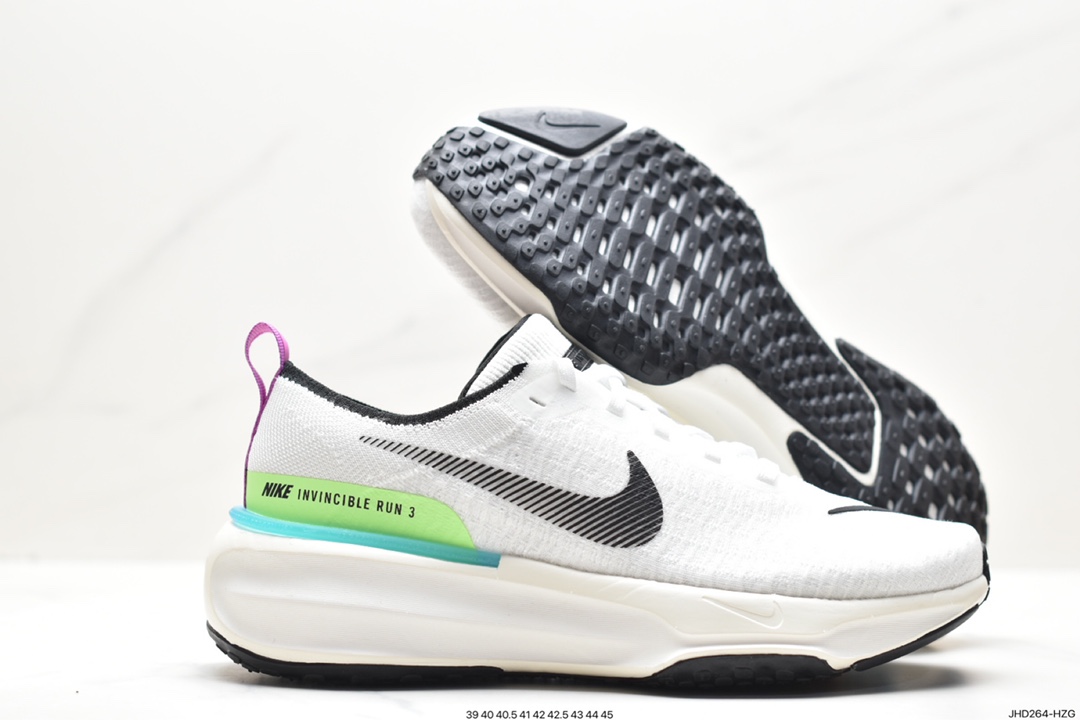 190 耐克NIKE ZOOMX INVINCIBLE RUN FK3 短跑马拉松系带慢跑鞋 DR2660-100