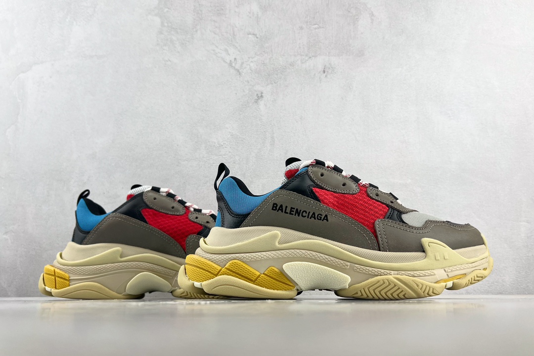 Balenciaga Triple S gray blue red 536737 W0902 4365