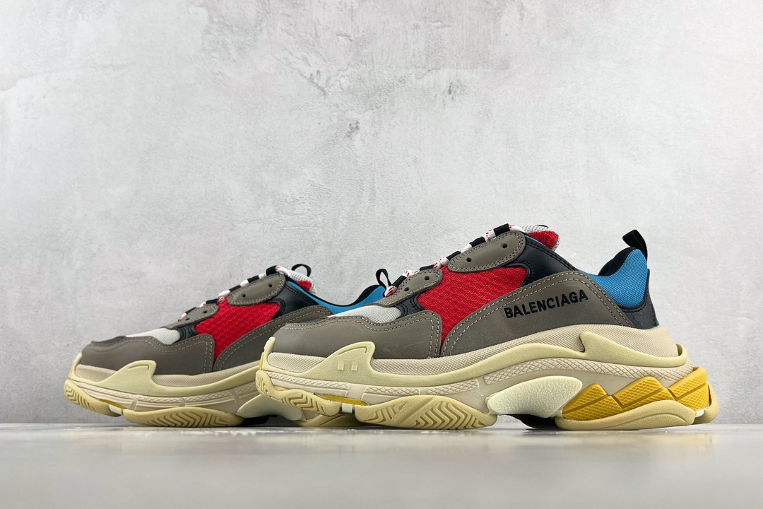 Balenciaga Triple S gray blue red 536737 W0902 4365