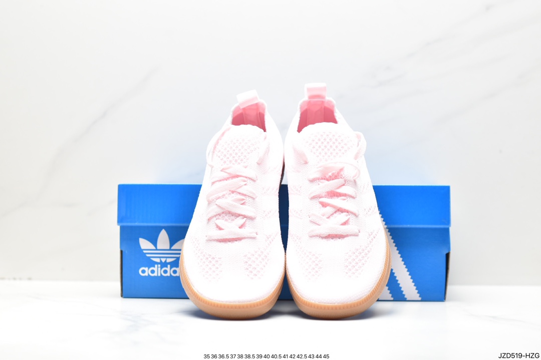 Adidas Samba Primeknit Sock”Pink/White” Samba dance shoes ”knitted light pink and white raw rubber sole” CQ2685