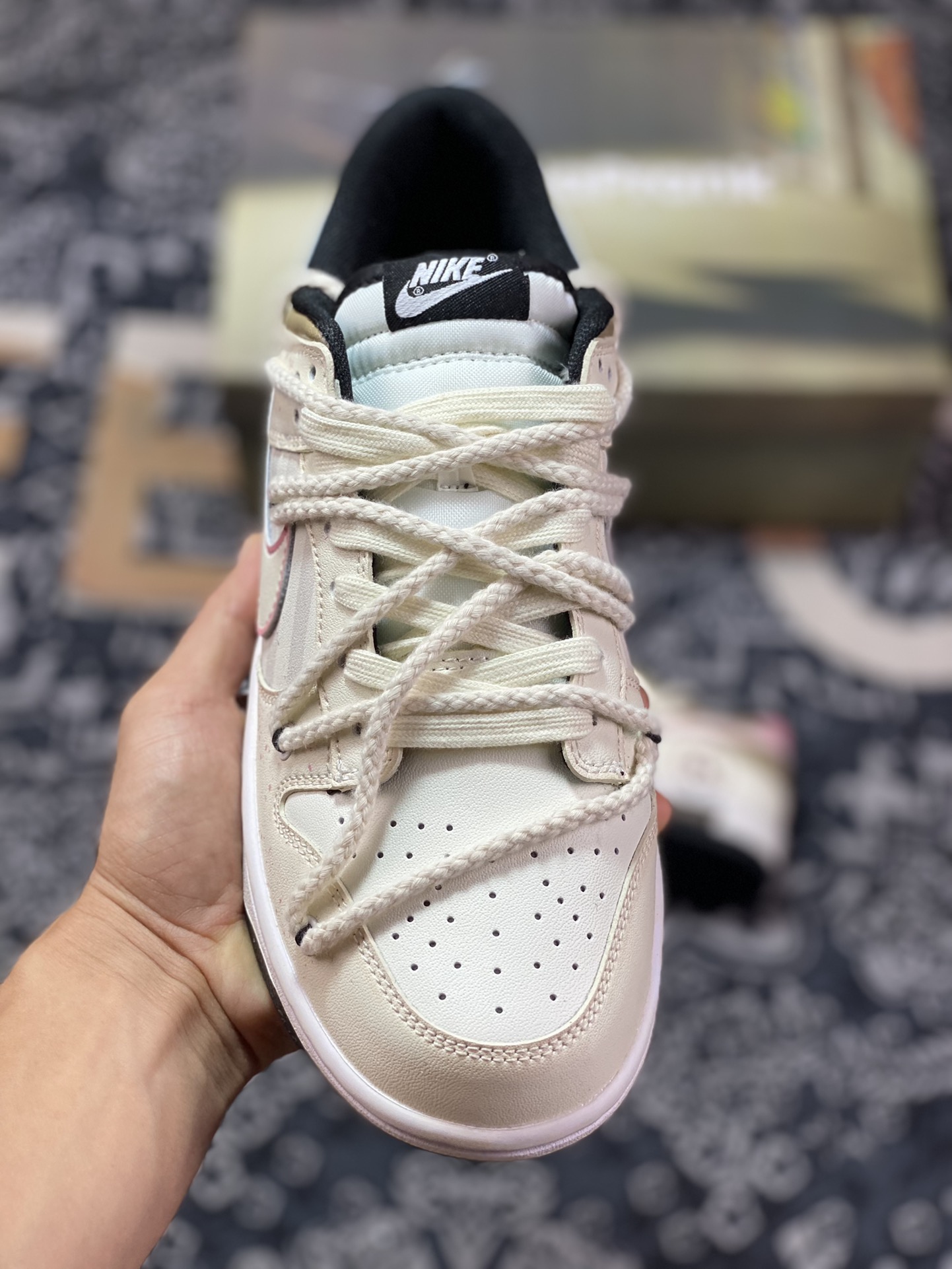 Nike SB Dunk Low GS ”Beige/Pink” Dunk series low-top sneakers ”Off-white return non-panda tie rope” DD1391-100