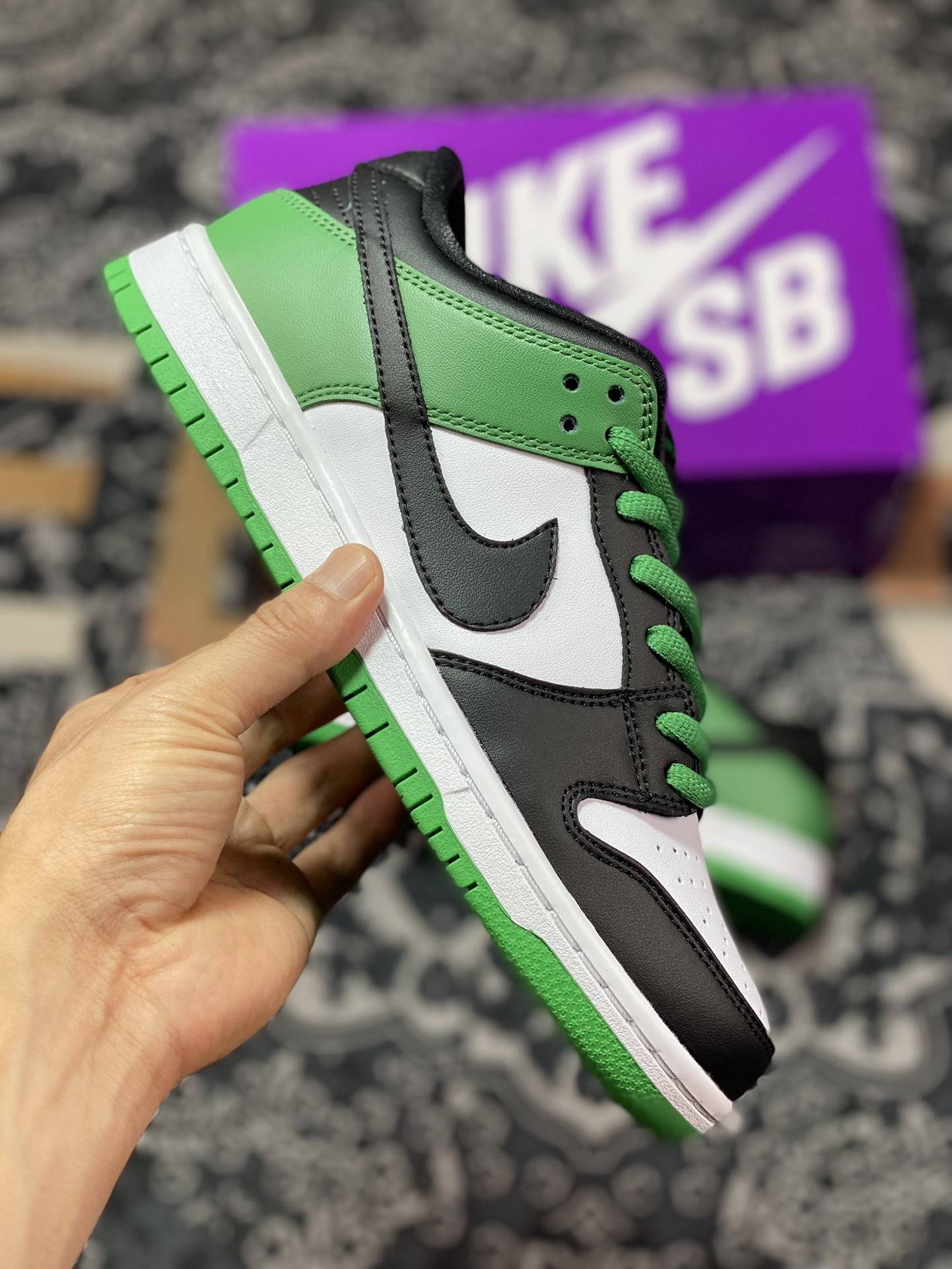 NK Dunk SB Low Pro ”Classic Green” white, black and green low-top casual sports shoes BQ6817-302