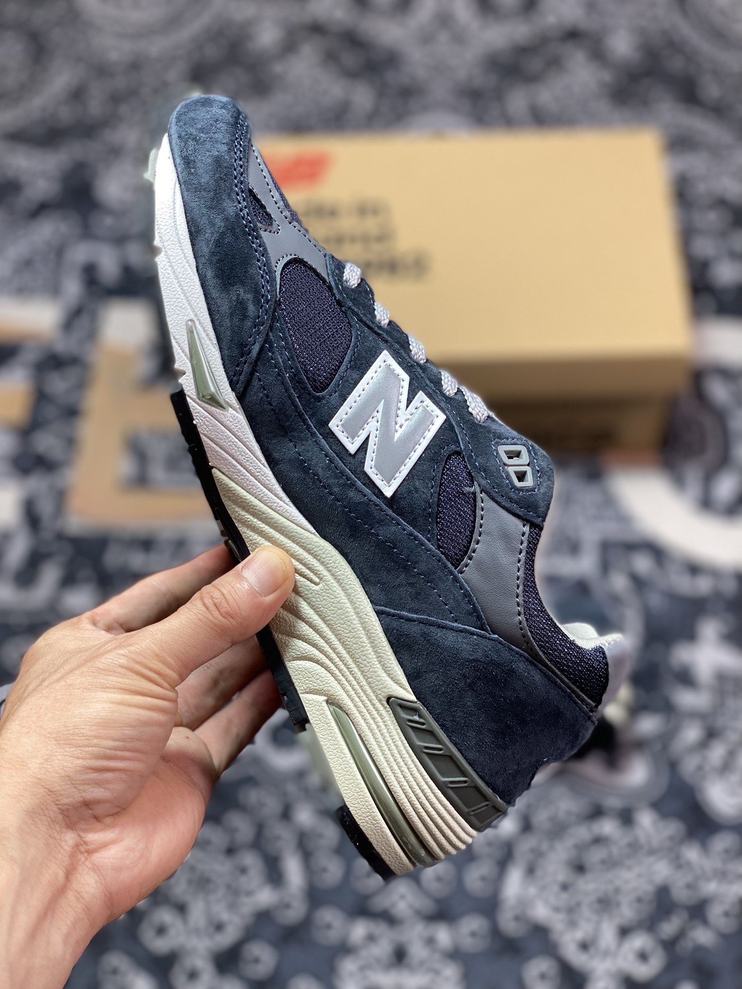 NBNew Balance Made in USA M991 series American-made running shoes ”Navy Blue Silver” M991GNV