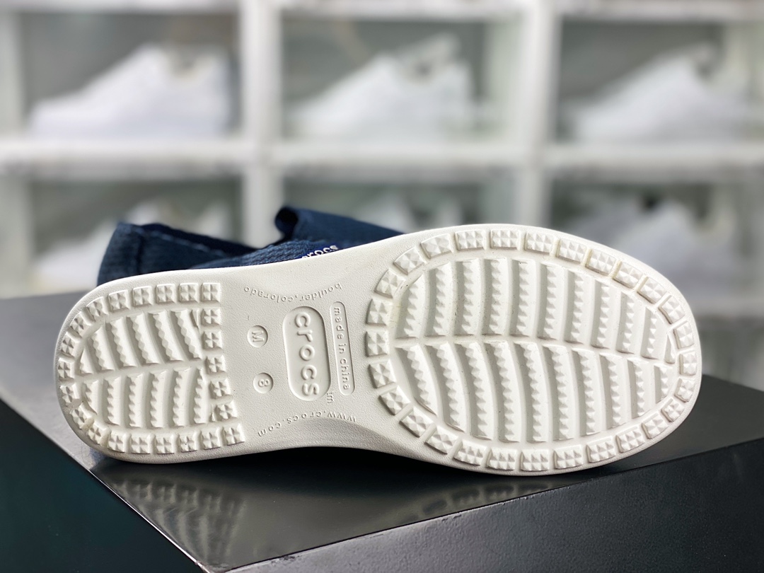 Crocs Santa Cruz HC Slip On Santa Cruz series summer leisure breathable quick-drying slip-on lazy shoes ”net woven navy blue and white” 205674-410