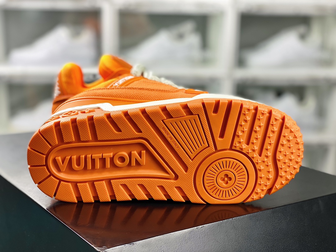 LVLouis Vuitton Trainer Maxi Low Sneaker Bread version Maxi series low-top sneakers ”Orange Linen” 1ABM2Y