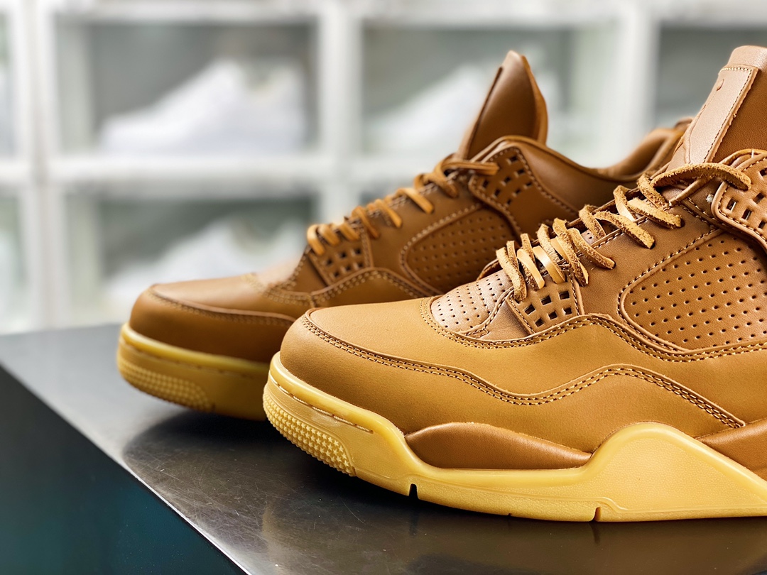 Air Jordan 4 Retro Premium ”Ginger Wheat” AJ4 mid-top basketball shoes ”Wheat Peak Yellow Boots” 819139-205