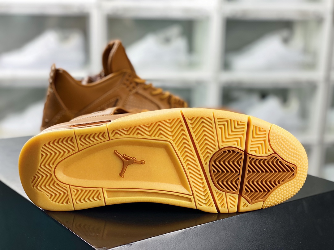 Air Jordan 4 Retro Premium ”Ginger Wheat” AJ4 mid-top basketball shoes ”Wheat Peak Yellow Boots” 819139-205