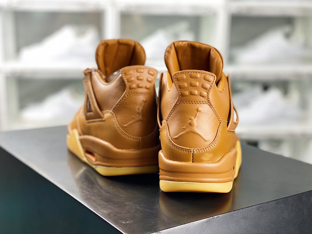 Air Jordan 4 Retro Premium ”Ginger Wheat” AJ4 mid-top basketball shoes ”Wheat Peak Yellow Boots” 819139-205