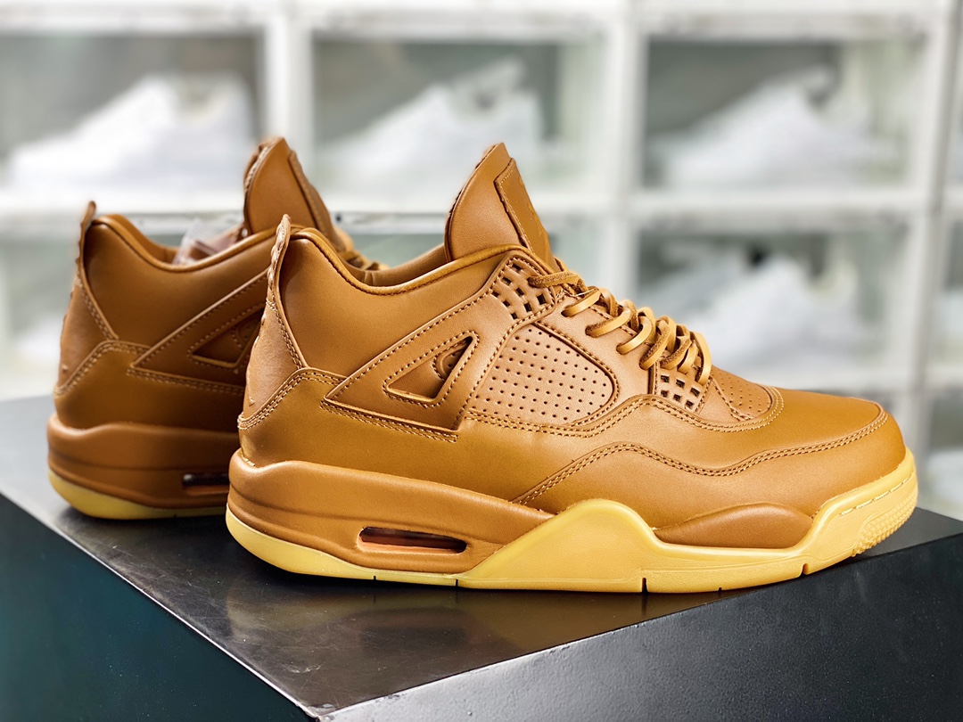 Air Jordan 4 Retro Premium ”Ginger Wheat” AJ4 mid-top basketball shoes ”Wheat Peak Yellow Boots” 819139-205