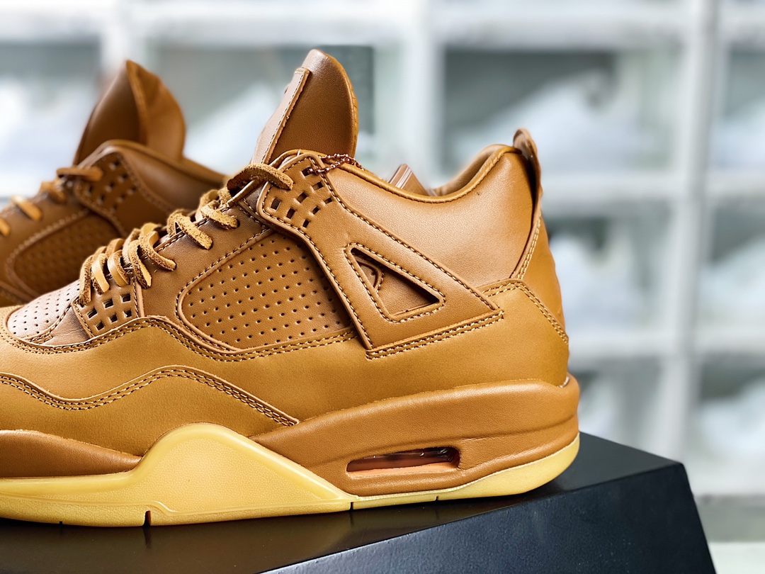 Air Jordan 4 Retro Premium ”Ginger Wheat” AJ4 mid-top basketball shoes ”Wheat Peak Yellow Boots” 819139-205