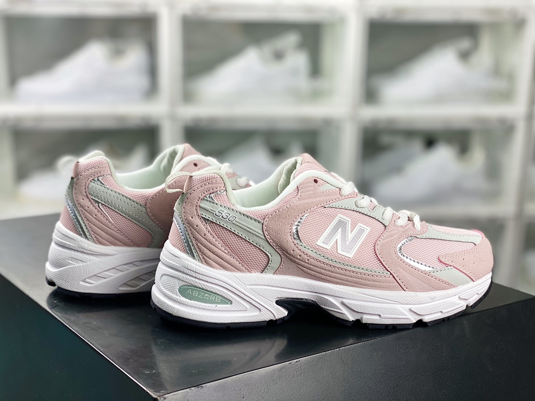 160 NB【新百伦New Balance】 MR530系列复古老爹风网布跑步休闲运动鞋“浅粉灰白”MR530CF