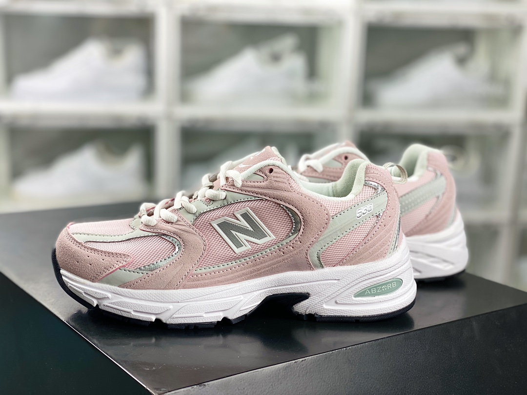 160 NB【新百伦New Balance】 MR530系列复古老爹风网布跑步休闲运动鞋“浅粉灰白”MR530CF