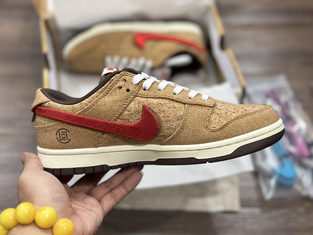 NIKE SB Dunk Low Edison Chen cork for hook joint low-top casual sports shoes FN0317-121