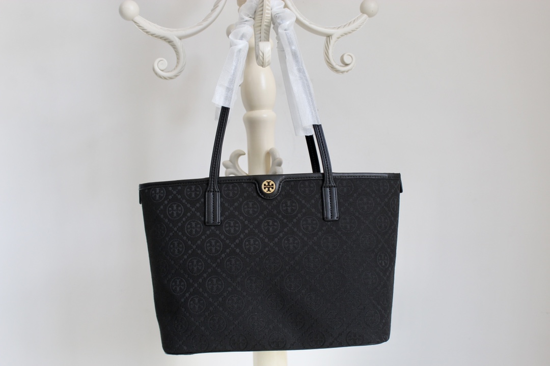 Tory Burch ～Tory Burch最新款老花拉链购物袋