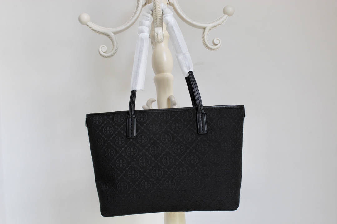 Tory Burch ～Tory Burch最新款老花拉链购物袋