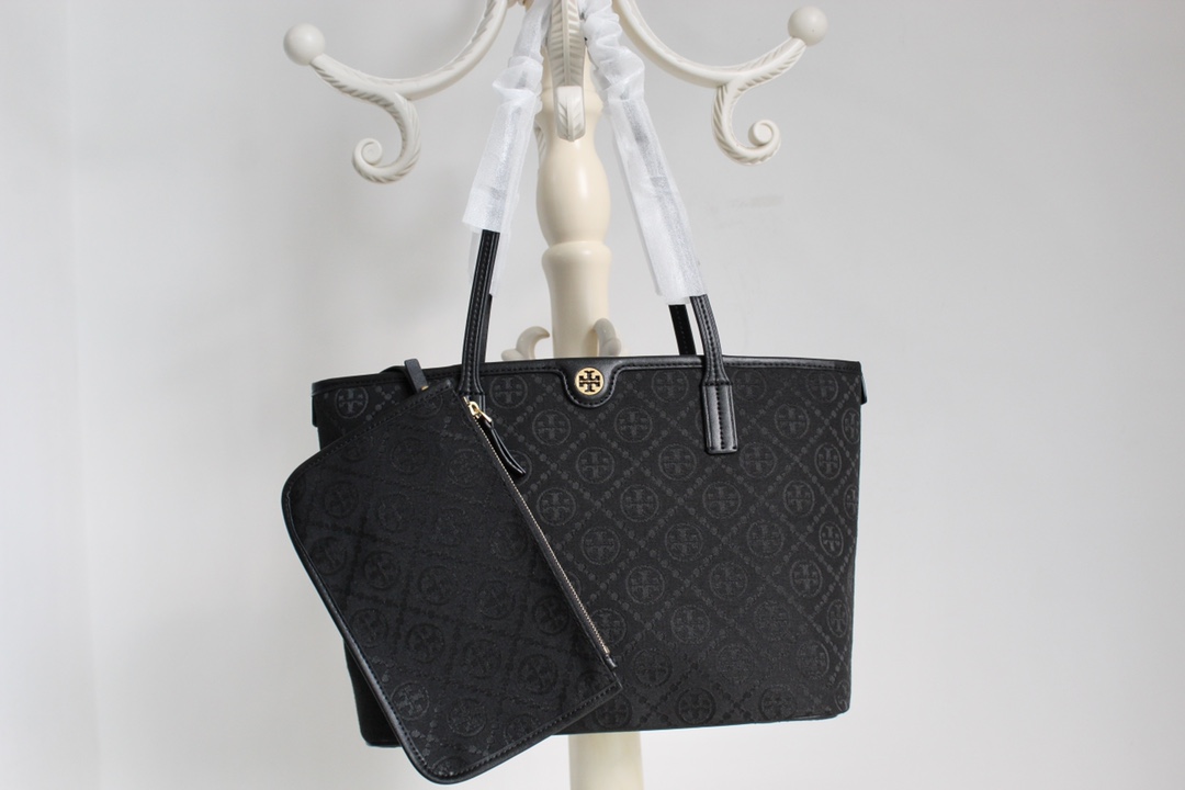 Tory Burch ～Tory Burch最新款老花拉链购物袋