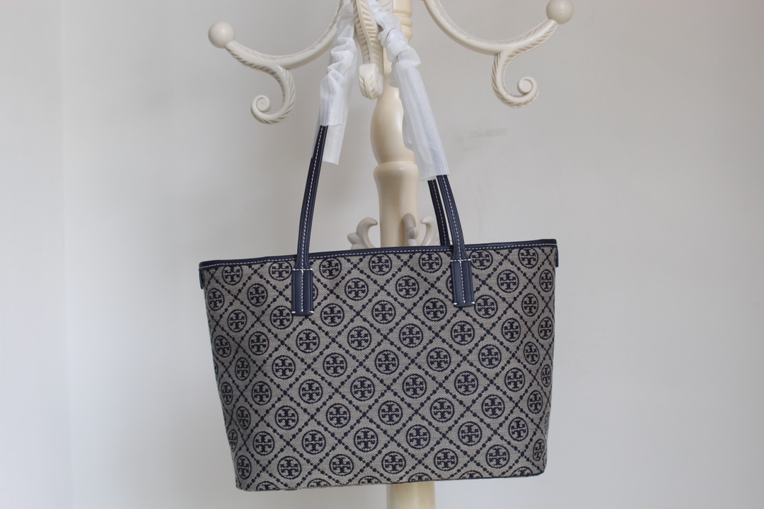 Tory Burch ～Tory Burch最新款老花拉链购物袋