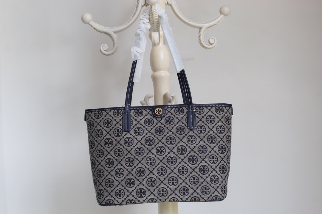 Tory Burch ～Tory Burch最新款老花拉链购物袋